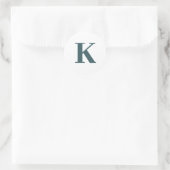 Letter k monogram ronde sticker (Tas)