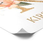 Letter K Monogram roze roze roze roze roze roestvr Poster (Hoek)