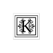 Letter K Monogram Rubberstempel (Afrduk)