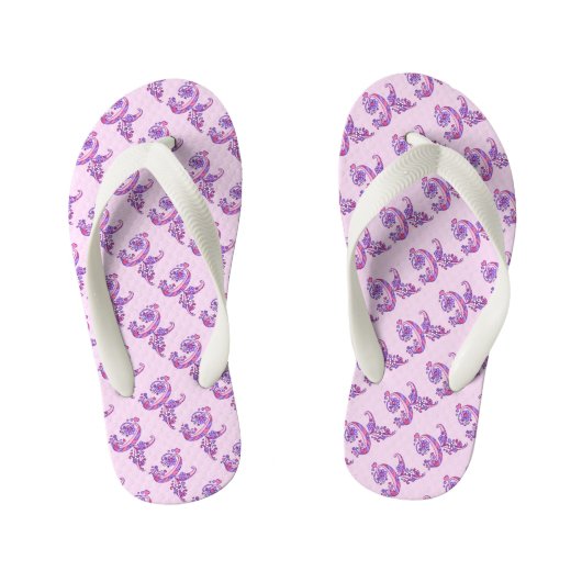 Letter K monogram teenslippers voor doodle kunst (Voetbed)