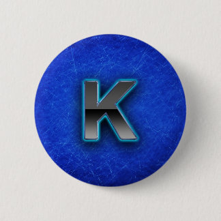 Letter K - neon blue edition Ronde Button 5,7 Cm