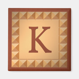 Letter K: Parketvloer Wood Look Initiaal Magneet