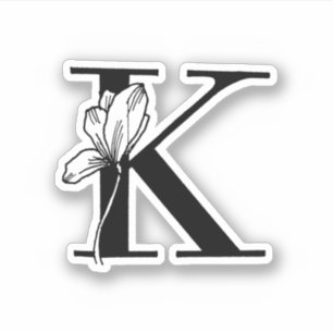 Letter K - Roos sticker