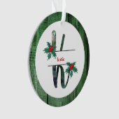 *~* Letter K Rustic Kerstmis-FOTO-hout AP44 Ornament (voorkant)