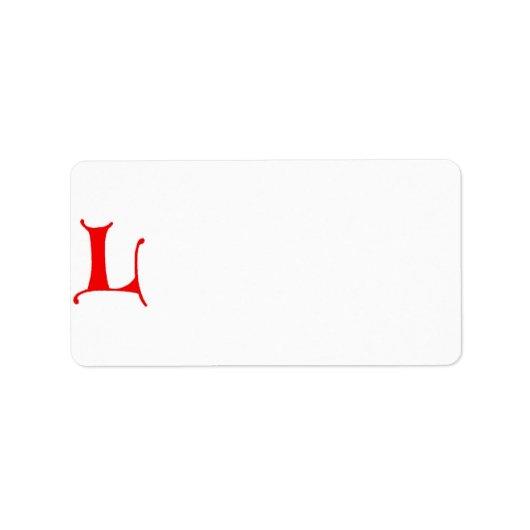 Letter L Adreslabel Etiket (Voorkant)
