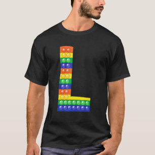 Letter L Capital Alphabet Fidget Pop IT Matching P T-shirt