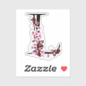 Letter L, Cherry Blossom Sticker (Vel)