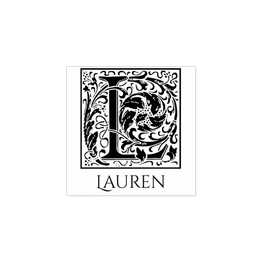 Letter L eerste brief gepersonaliseerd Rubberstempel (Afrduk)