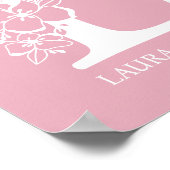 Letter L Floral Monogram Name Nursery Modern Poster (Hoek)
