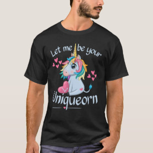 Letter L Heart Uniqueorn Couple Valentijnsdag Uni T-shirt