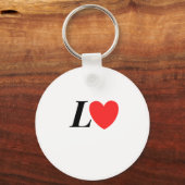 Letter L Heart - Valentine Initial Love Design Sleutelhanger (Voorkant)