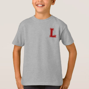 Letter L - Initiaal naam alfabet monogram T-shirt