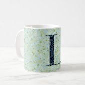 Letter L licht groen en blauw vrijheid Koffiemok (Voorkant links)