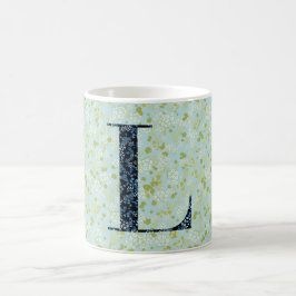 Letter L licht groen en blauw vrijheid Koffiemok