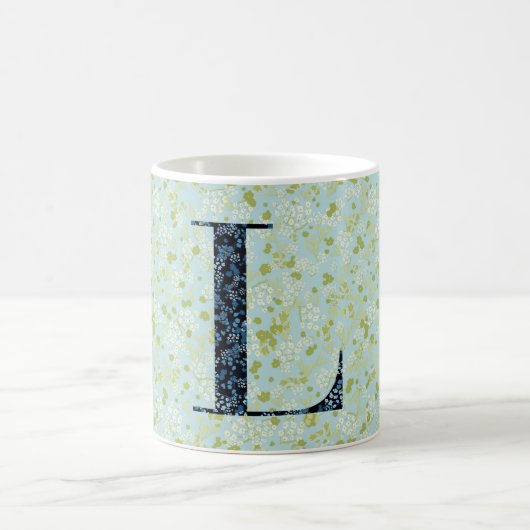 Letter L licht groen en blauw vrijheid Koffiemok (Center)