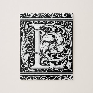 Letter L Middeleeuwse Monogram Art Nouveau Legpuzzel
