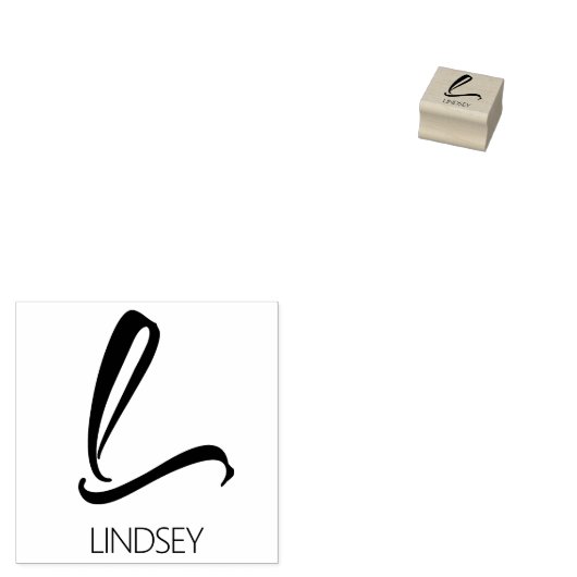 Letter L Monogram Aangepaste rubberen stempel (Gestempeld)