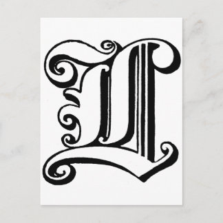 Letter L Monogram Briefkaart
