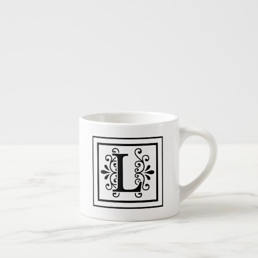 Letter L Monogram Espresso Mok (Rechts)