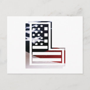 Letter L Monogram Initiaal USA Briefkaart
