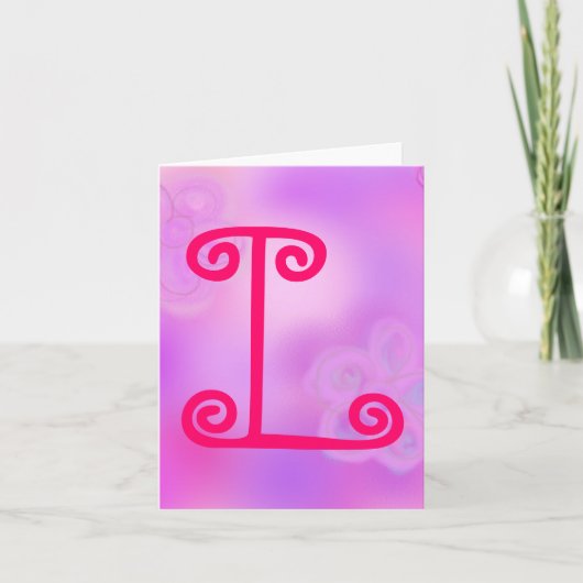 Letter L Monogram Notecard Notitiekaartje (Voorkant)