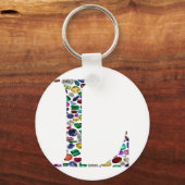 Letter L Monogram Sleutelhanger (Voorkant)