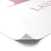 Letter L Monogram Waterverf Roos Bloemen Kinderkam Poster (Hoek)