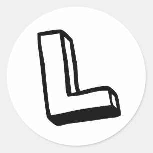 Letter L Ronde Sticker