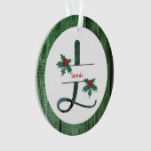 *~* Letter L Rustic Kerstfeestdag AP44 Orn Ornament (voorkant)