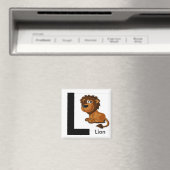 "Letter L" voor Lion Kindermagneet Magneet (Insitu (Vaatwasser))