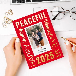 Letter Lijst Folie Moderne Happy Nieuwjaarsfotokaa Folie Feestdagenkaart