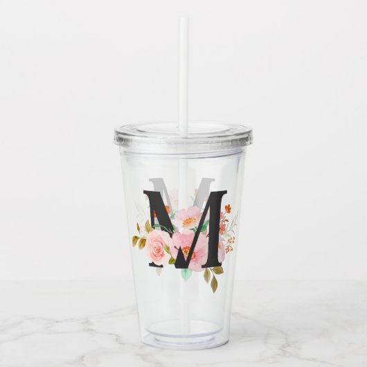 Letter M Acryl Drinkbeker (Voorkant)