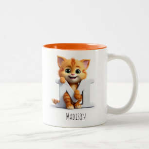 Letter M Cat alfabet koffie Mok