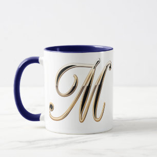 Letter "M" Double Monogram Fleur-de-lis Style 2 Mok