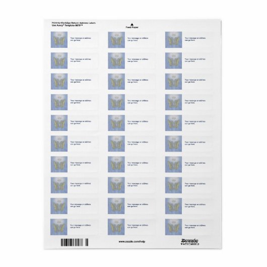 Letter M Engel Monogram Etiket (Full Sheet)