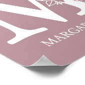 Letter M Floral Monogram Name Nursery Modern Poster (Hoek)