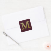 Letter M Gold Square Sticker (Envelop)