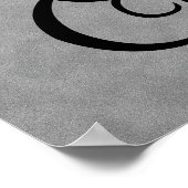 Letter M, Gothic Monogram Black Poster (Hoek)