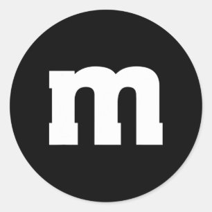 Letter M Hoofdalphabet Ronde Sticker
