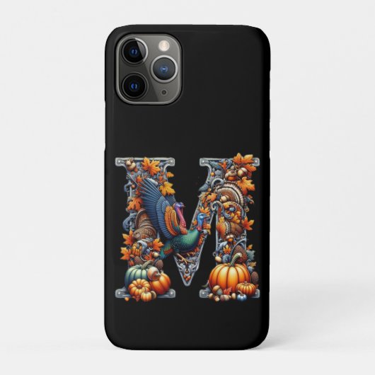 Letter m in Thanksgiving-stijl  Case-Mate iPhone Case (Achterkant)