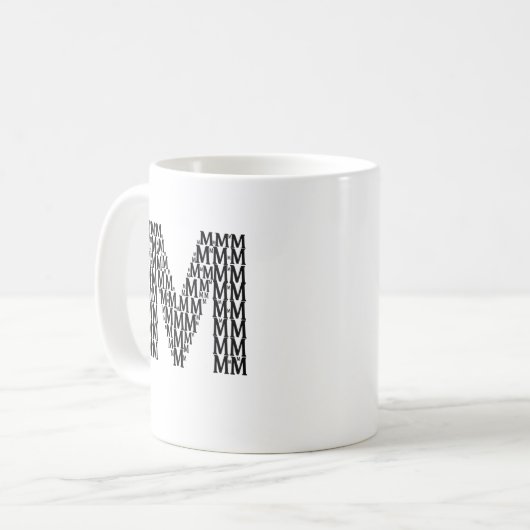 Letter M Initial Coffee Mug – Minimal Modern Style (Devant gauche)
