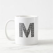 Letter M Initial Coffee Mug – Minimal Modern Style (Gauche)