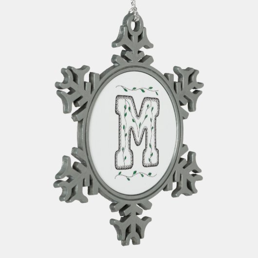 Letter M-kerstversiering Tin Sneeuwvlok Ornament (Links)
