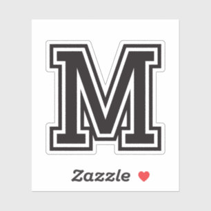 Letter M-lettertype voor sportief college Sticker