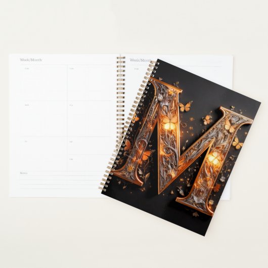 Letter (M) met bloem & vlinders Planner (Display)
