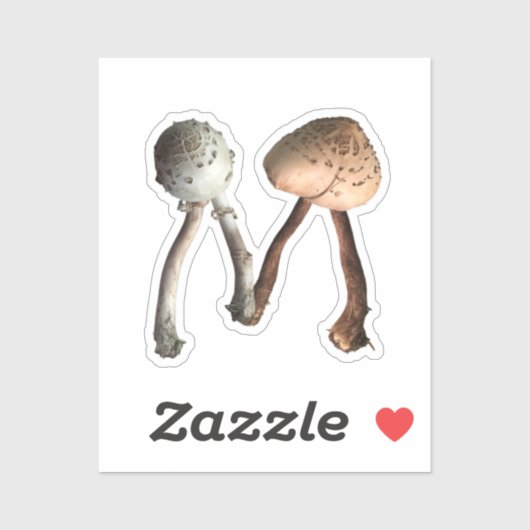 Letter M met champignons | Monogram Paddenstoelbos Sticker (Vel)