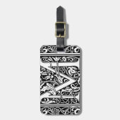 Letter M Middeleeuws Monogram Art Nouveau Bagagelabel (Voorkant verticaal)