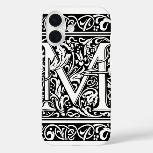 Letter M Middeleeuws Monogram Art Nouveau iPhone 16 Hoesje