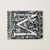 Letter M Middeleeuws Monogram Art Nouveau Legpuzzel (Horizontaal)
