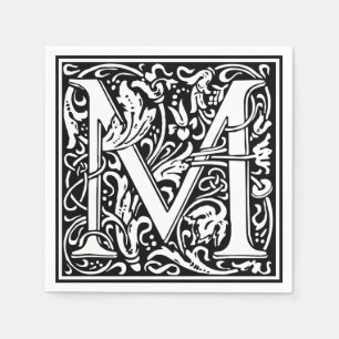 Letter M Middeleeuws Monogram Art Nouveau Servetten